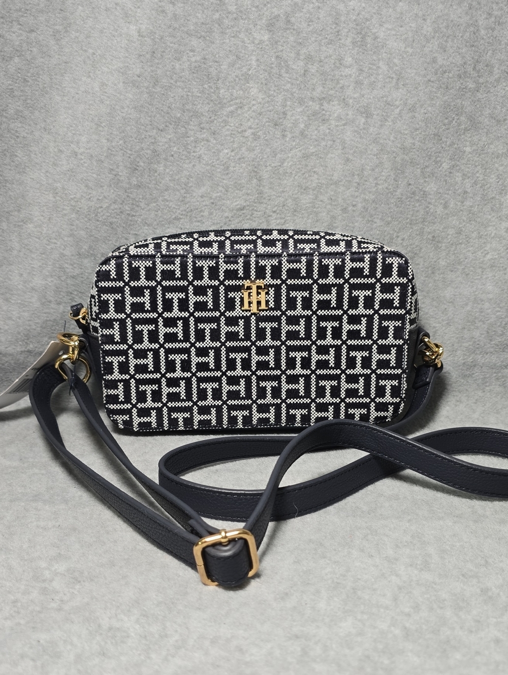 Tommy Hilfiger Navy & White Monogram Crossbody Bag